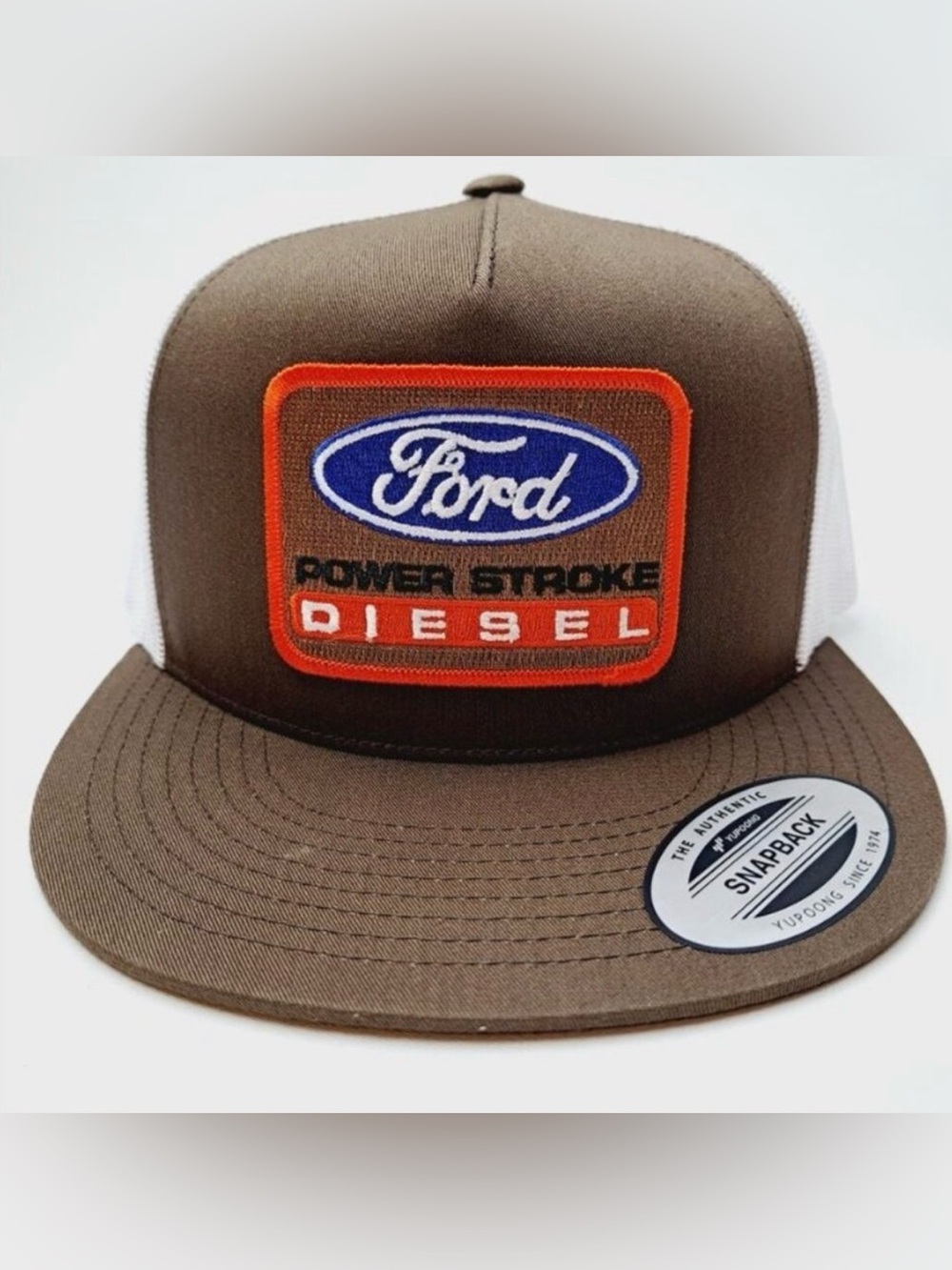 Retro Ford Power Stroke Diesel Brown Snapback Trucker Hat